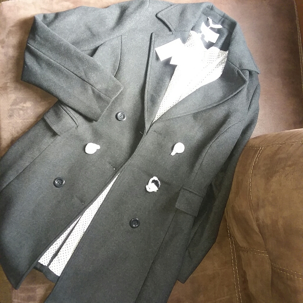 Nwt womens double breasted peacoat XL charcoal